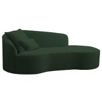 Divã Recamier Curvo Sala De Estar Inglaterra 150cm Lado Esquerdo Linho Verde - 1