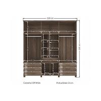Guarda Roupa 3 Portas 1 e 7 Gavetas Londres Capelinha Ébano - Santos Andirá - 9