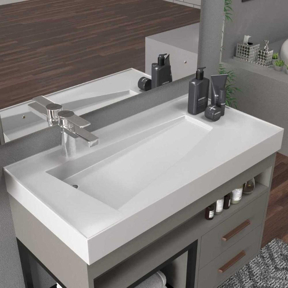 Gabinete Banheiro Com Cuba E Espelheira 80cm Multimóveis Vcr10071 - Marmo Crema Marmo Crema - 4