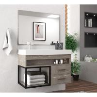 Gabinete Banheiro Com Cuba E Espelheira 80cm Multimóveis Vcr10071 - Marmo Crema Marmo Crema - 5