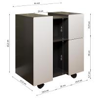 Gabinete Armario Banheiro Pia De Coluna Macau Com Rodízios Preto branco - 5