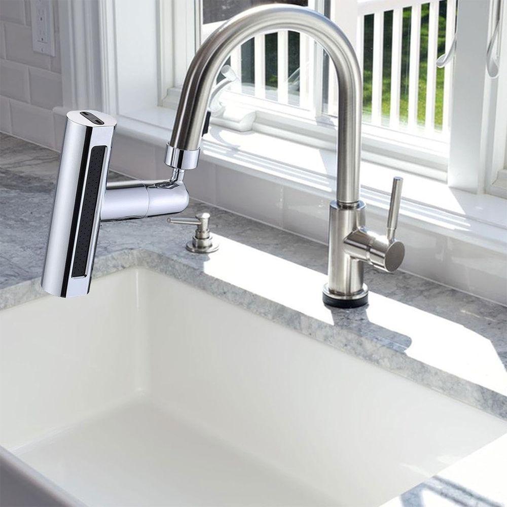 Extensor Torneira Cozinha 4 Modos Adaptador Agua Cascata Alta Pressao Giratorio 360º Ajustavel Limpeza Casa Multiuso - 6