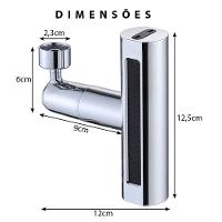 Extensor Torneira Cozinha 4 Modos Adaptador Agua Cascata Alta Pressao Giratorio 360º Ajustavel Limpeza Casa Multiuso - 7