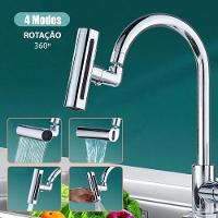 Extensor Torneira Cozinha 4 Modos Adaptador Agua Cascata Alta Pressao Giratorio 360º Ajustavel Limpeza Casa Multiuso - 10