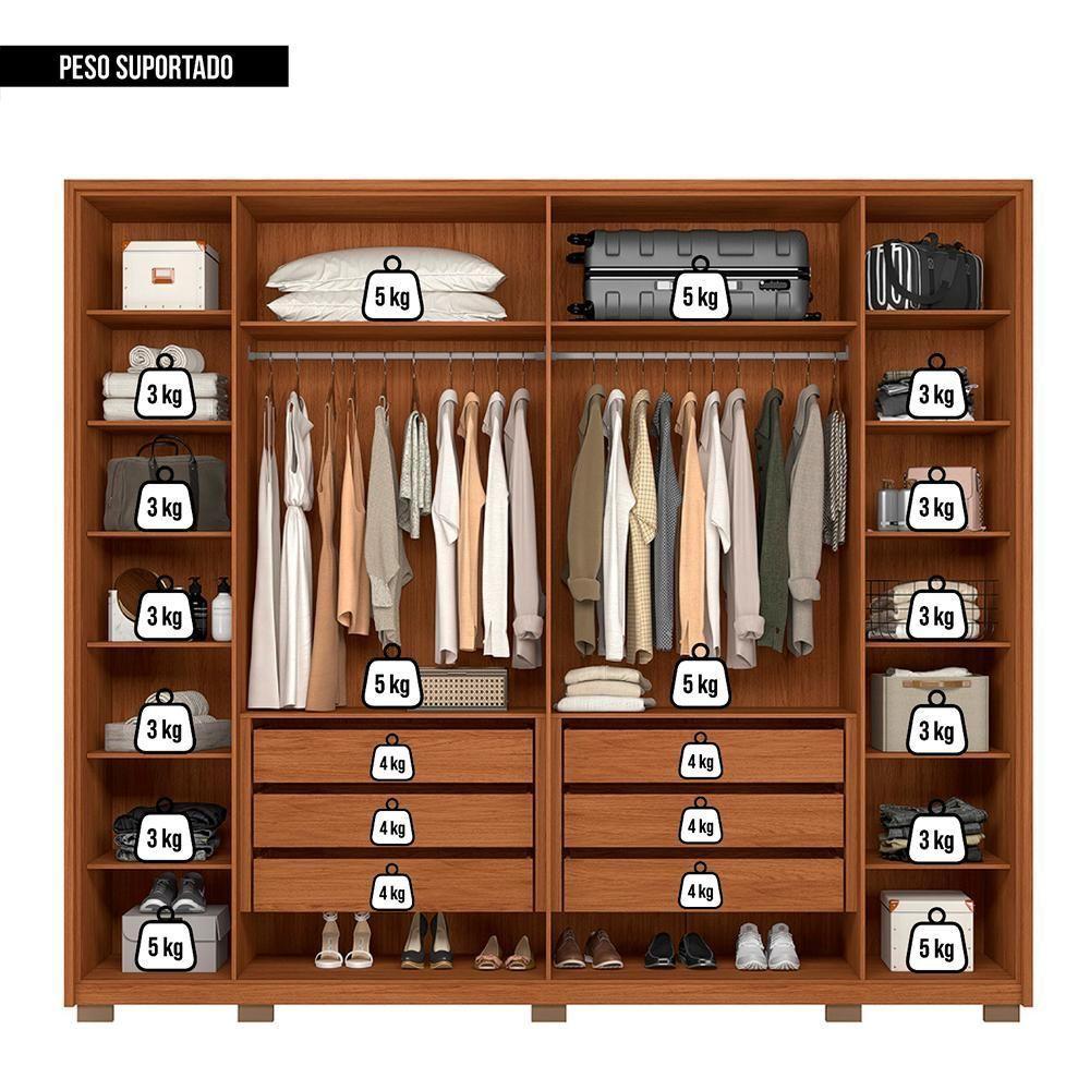 Guarda Roupa Para Casal Quintus 6 Portas 6 Gavetas Caemmun - 4