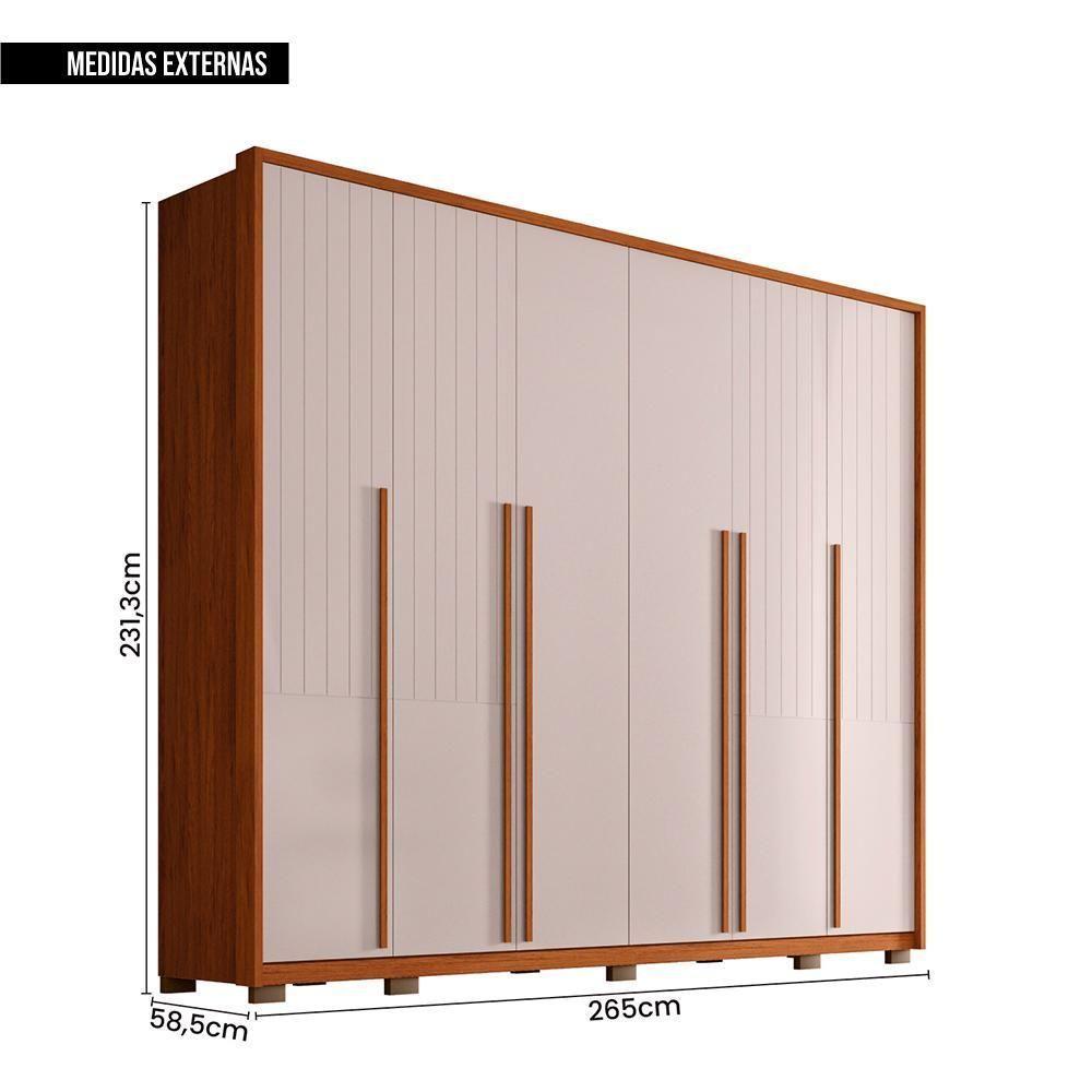 Guarda Roupa Para Casal Quintus 6 Portas 6 Gavetas Caemmun - 7