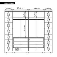 Guarda Roupa Para Casal Quintus 6 Portas 6 Gavetas Caemmun - 2