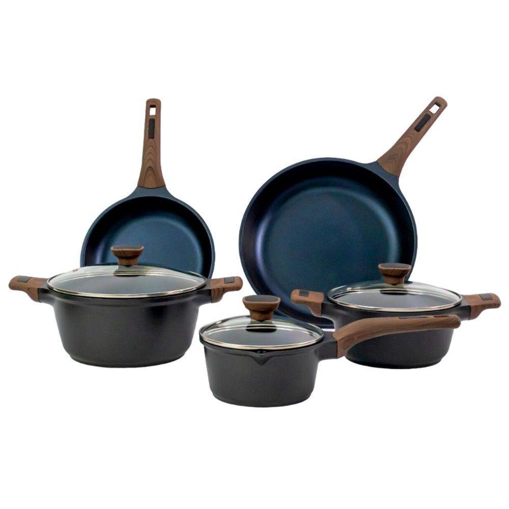Kit 5pç Caçarolas Frigideiras Antiaderente Temperatti Nigro - 1