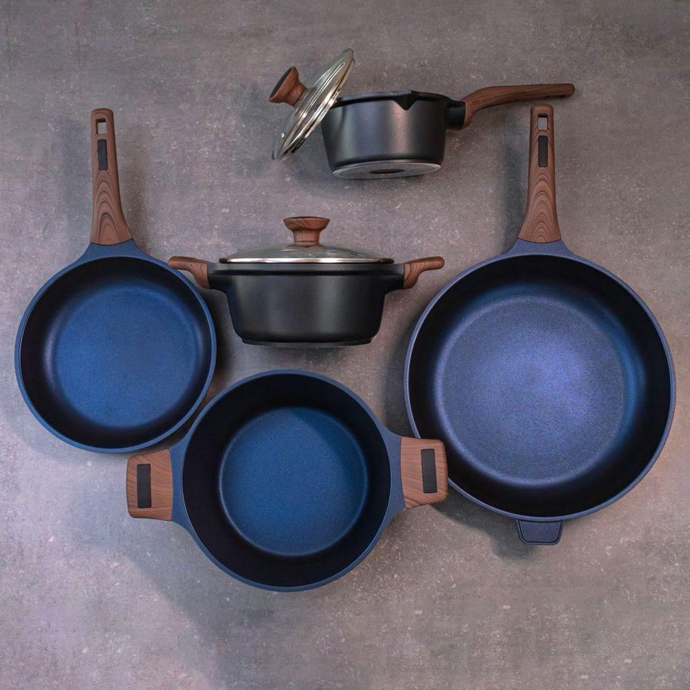 Kit 5pç Caçarolas Frigideiras Antiaderente Temperatti Nigro - 5