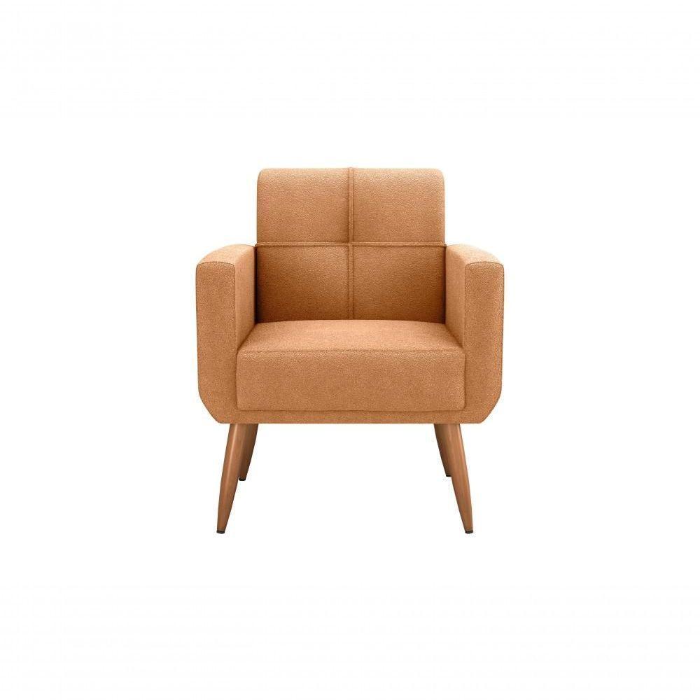 Kit Poltrona Decorativa Sala + Puff Havana Matrix Mostarda - 7