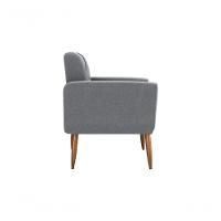 Kit Poltrona Decorativa Sala + Puff Havana Matrix Cinza - 3