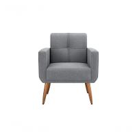 Kit Poltrona Decorativa Sala + Puff Havana Matrix Cinza - 7