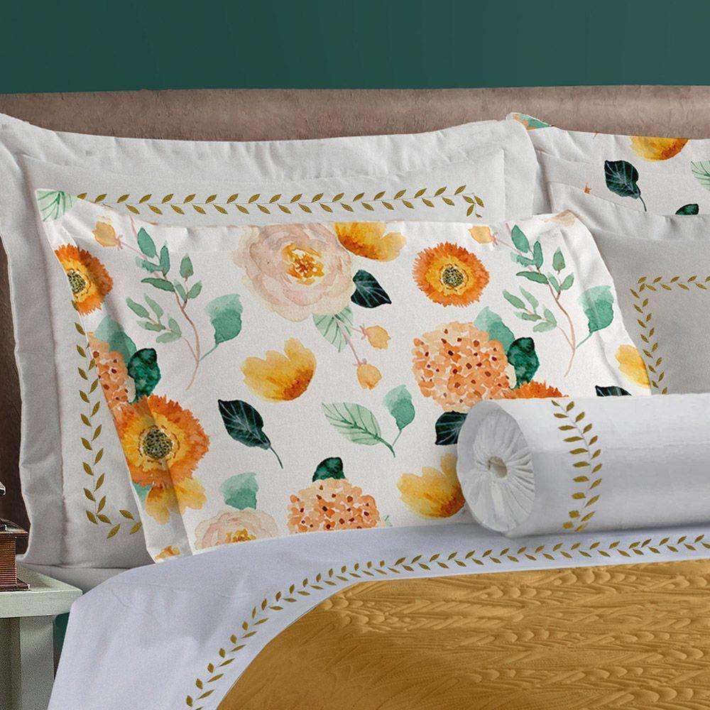 Kit Cobre Leito Com Lençol Montenegro King 8 Peças Mostarda - 6