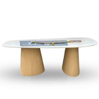 Mesa De Jantar Orgânica 180x100cm Base Carvalho Tampo Laca - 3