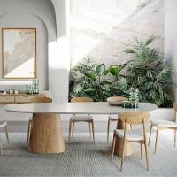 Mesa De Jantar Orgânica 180x100cm Base Carvalho Tampo Laca - 4