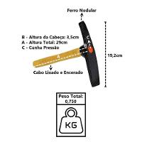 Martelo Pedreiro 2 Corte Cabo Madeira Encerado Cunha Pressão - 3