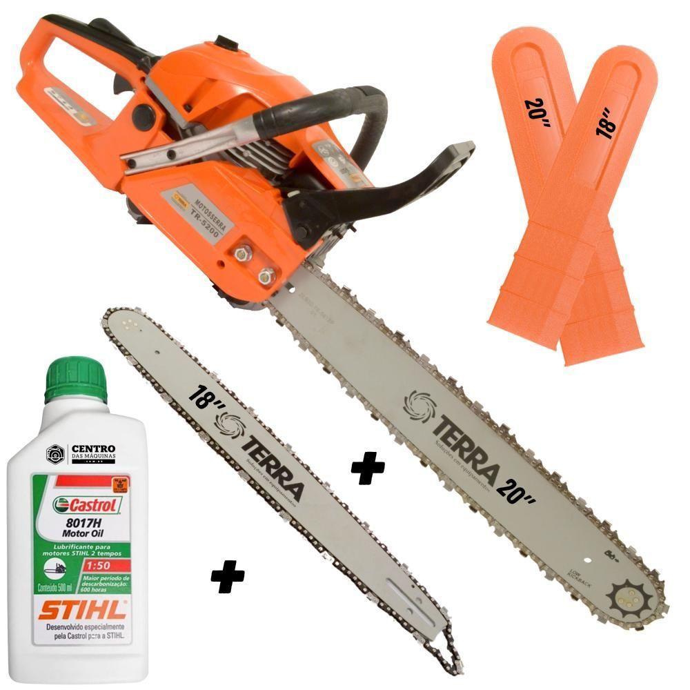 Motosserra Terra Mt520 C/ Sabres 20” E 18” + óleo Stihl 2t - 1