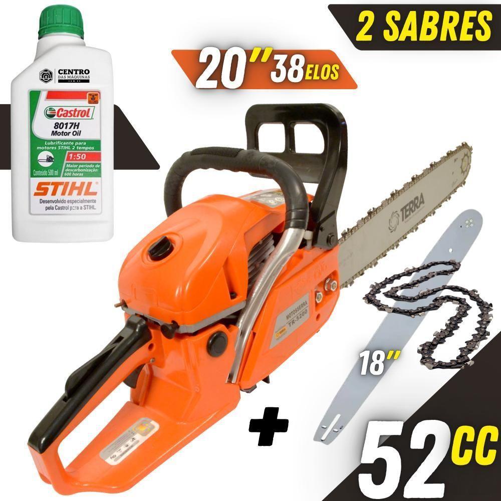 Motosserra Terra Mt520 C/ Sabre 18” + Sabre 20” + óleo Stihl - 7