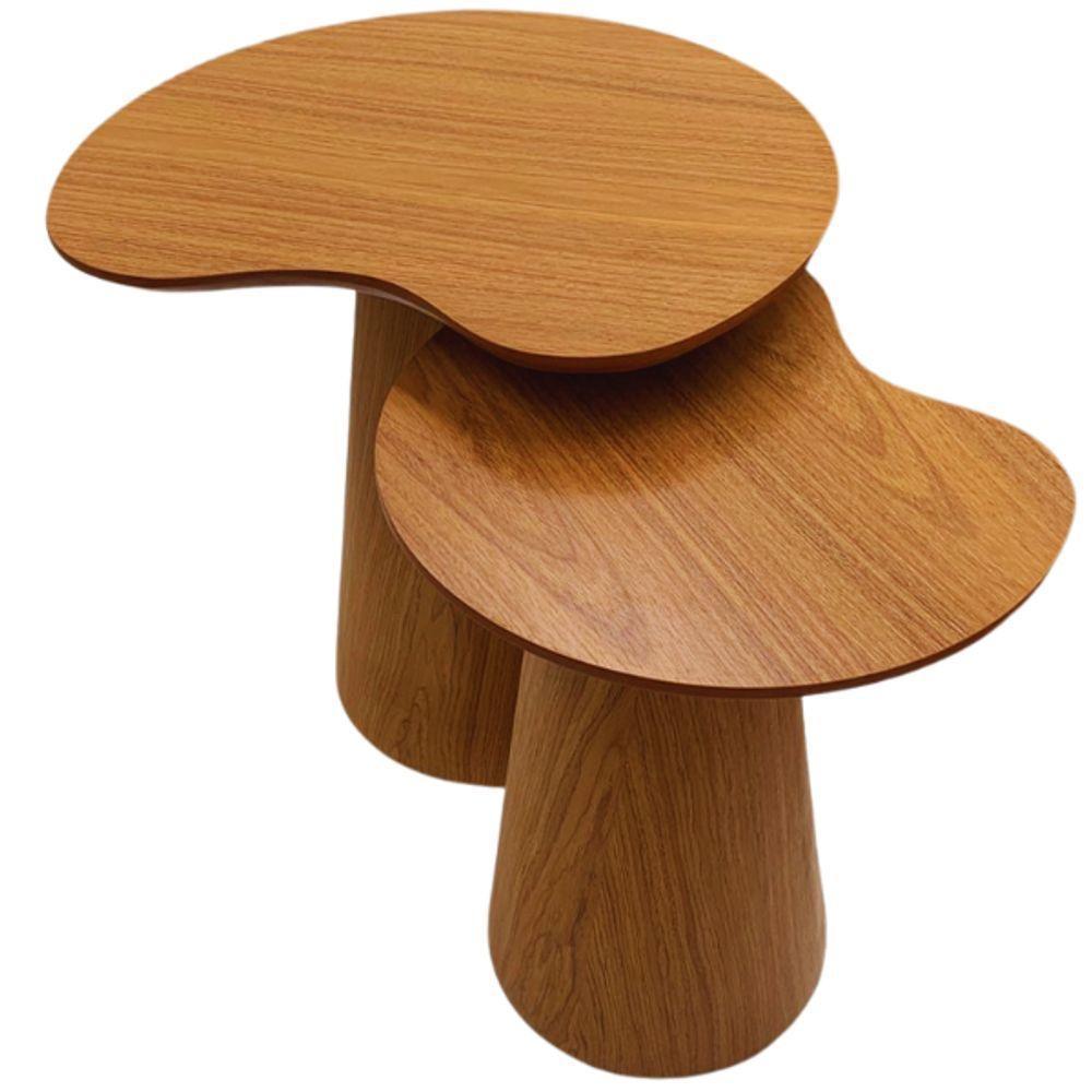 Mesas Laterais Organicas Bean 51cm,41cm Em Freijo - 3