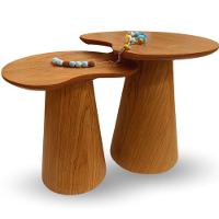 Mesas Laterais Organicas Bean 51cm,41cm Em Freijo - 1