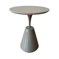 Mesa Lateral Cone Masp Redonda 50 Cm Tampo Cinza Base Cinza Cor Cinza - 5