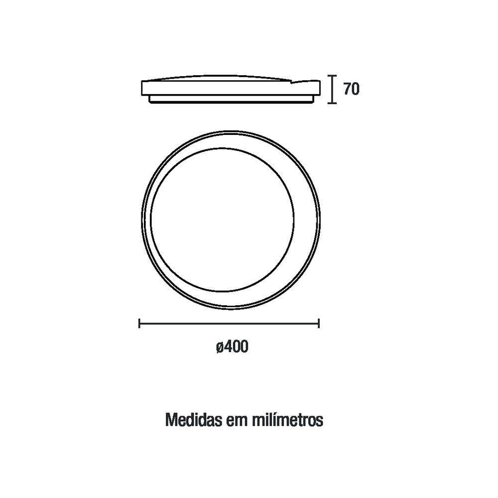 Plafon Led Blumenau Astro Redondo De Sobrepor 24w Bivolt Dourado - 5