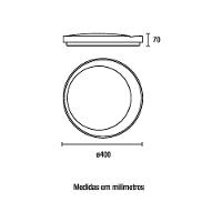 Plafon Led Blumenau Astro Redondo De Sobrepor 24w Bivolt Dourado - 5