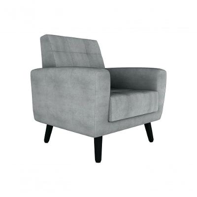 Poltrona Livia Sala Decorativa Recepção Cinza Matrix