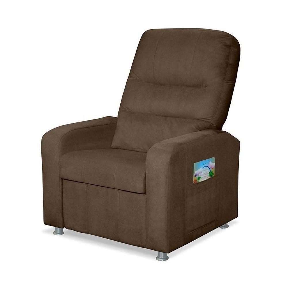 Poltrona Do Papai Reclinável Confortável Com Fibra Siliconada Marrom - 3