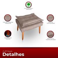 Poltrona Opala Para Sala Com Puff Reforçada Suede Cor Capuccino