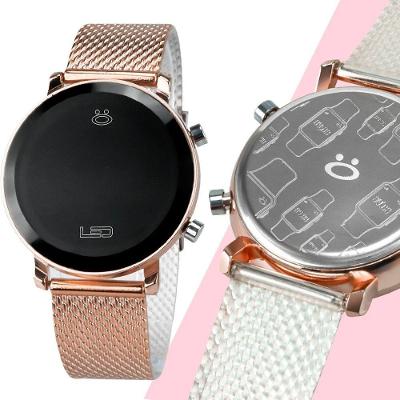 Relogio Feminino Aço Inox Silicone Digital Rose Led + Caixa Social Resistente Presente