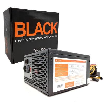 Fonte Duex Dx500fse, 500w, Bivolt Manual, Preto