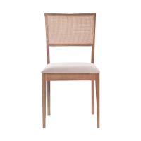 Kit 2 Cadeira íris Estofada Madeira Maciça Eucalipto Linho Branco - 2