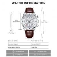 Relógio Quartzo Casual Masculino Impermeável, Data Cheetah Prata - 2