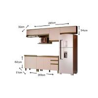 Cozinha Completa Connect 8 Peças (4 Armários + 2 Balcões + 2 Complementos) C8p11 Duna/cristal - Henn - 6