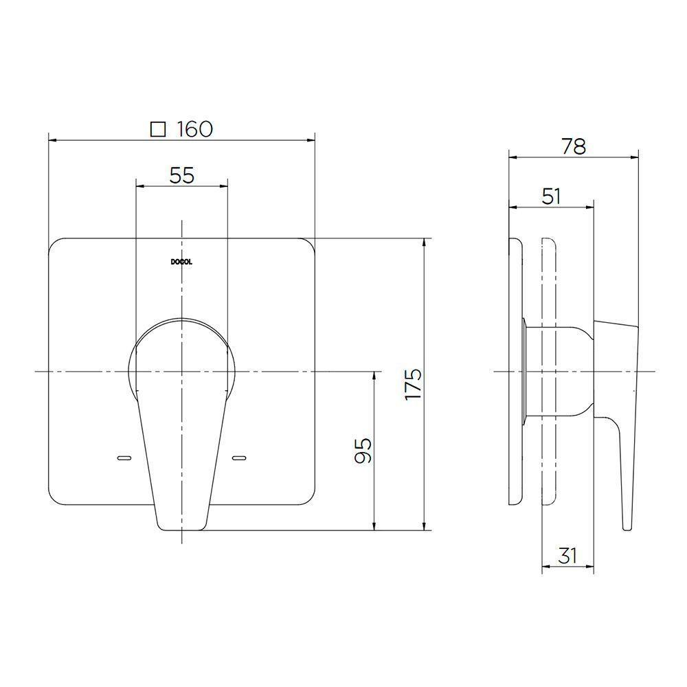 Acabamento Monocomando Para Chuveiro Docol Lift Para Base Deca 961806 1-2" E 3-4" Cromado - 3
