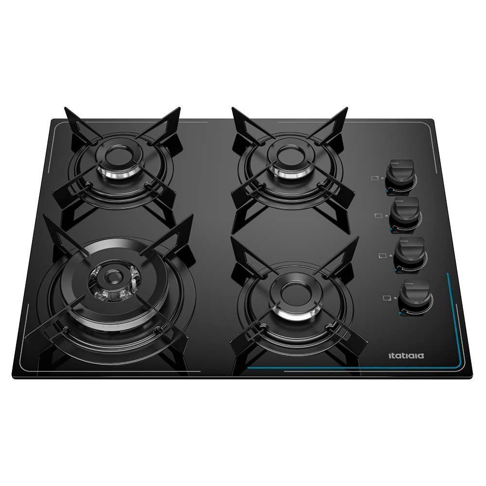 Cooktop Midi Pop Art 4 bocas Tripla Chama Preto Bivolt - 1