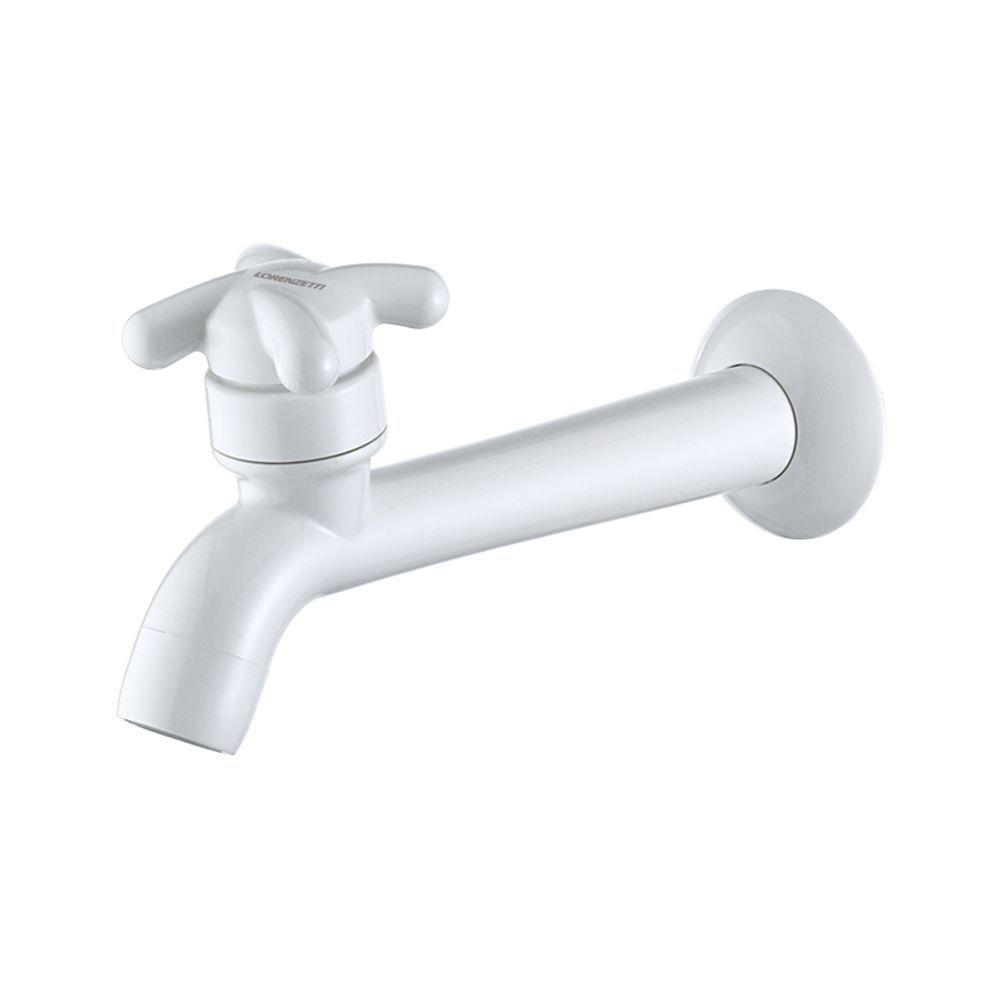 Torneira Plástica Para Pia Longa Lorenzetti Brio 1132 F34 De Parede Branca - 1