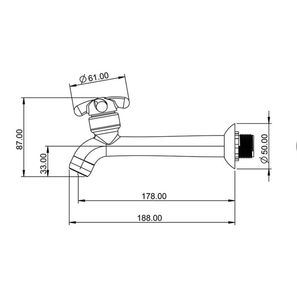 Torneira Plástica Para Pia Longa Lorenzetti Brio 1132 F34 De Parede Branca - 2