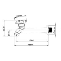 Torneira Plástica Para Pia Longa Lorenzetti Brio 1132 F34 De Parede Branca - 2