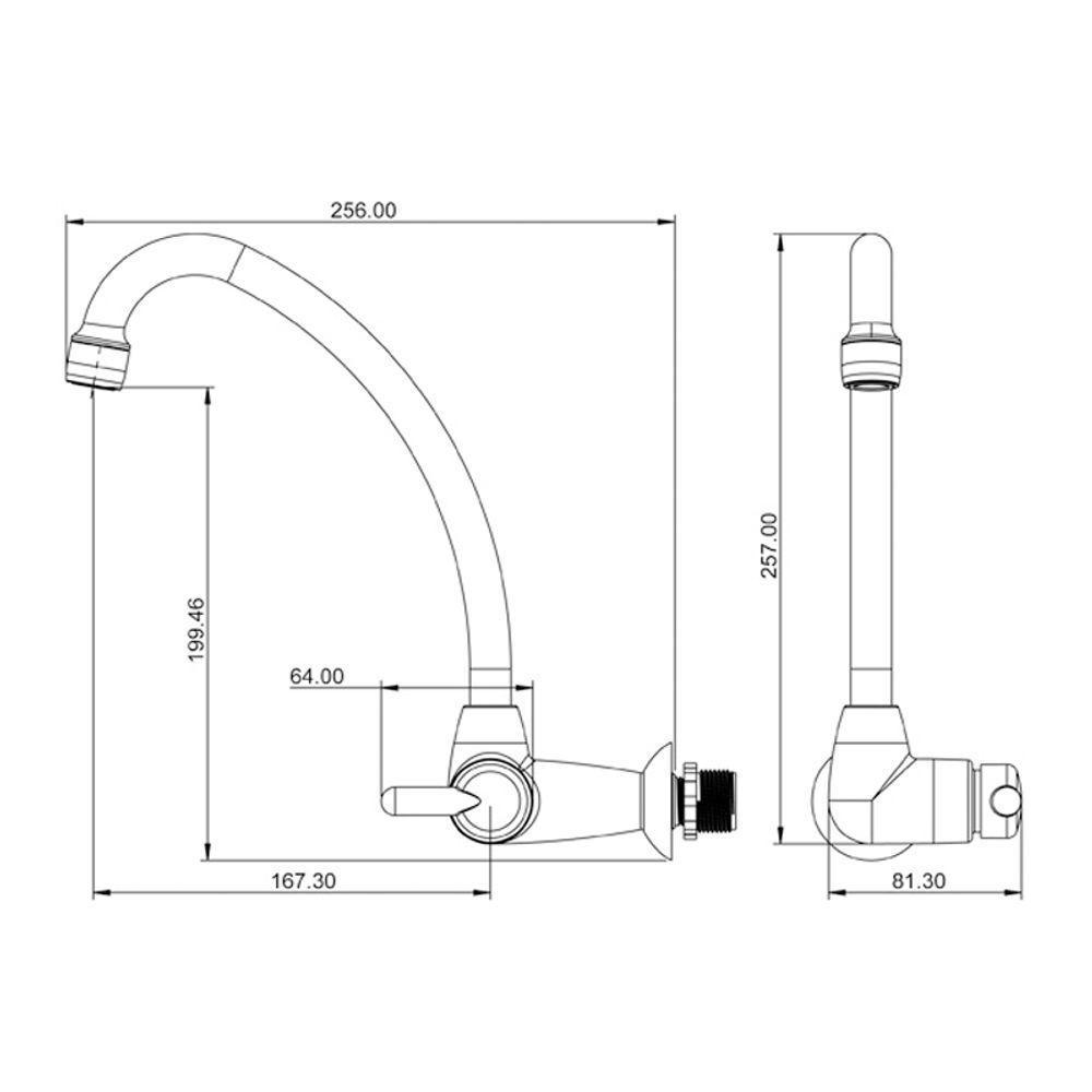 Torneira Plástica Lorenzetti Bric 1168 F31 De Parede Cromada - 2