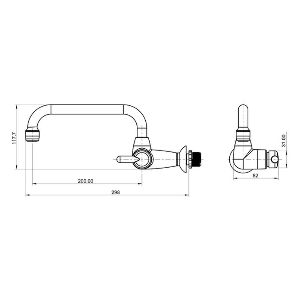 Torneira Plástica Lorenzetti Bric 1164 F31 De Parede Cromada - 2