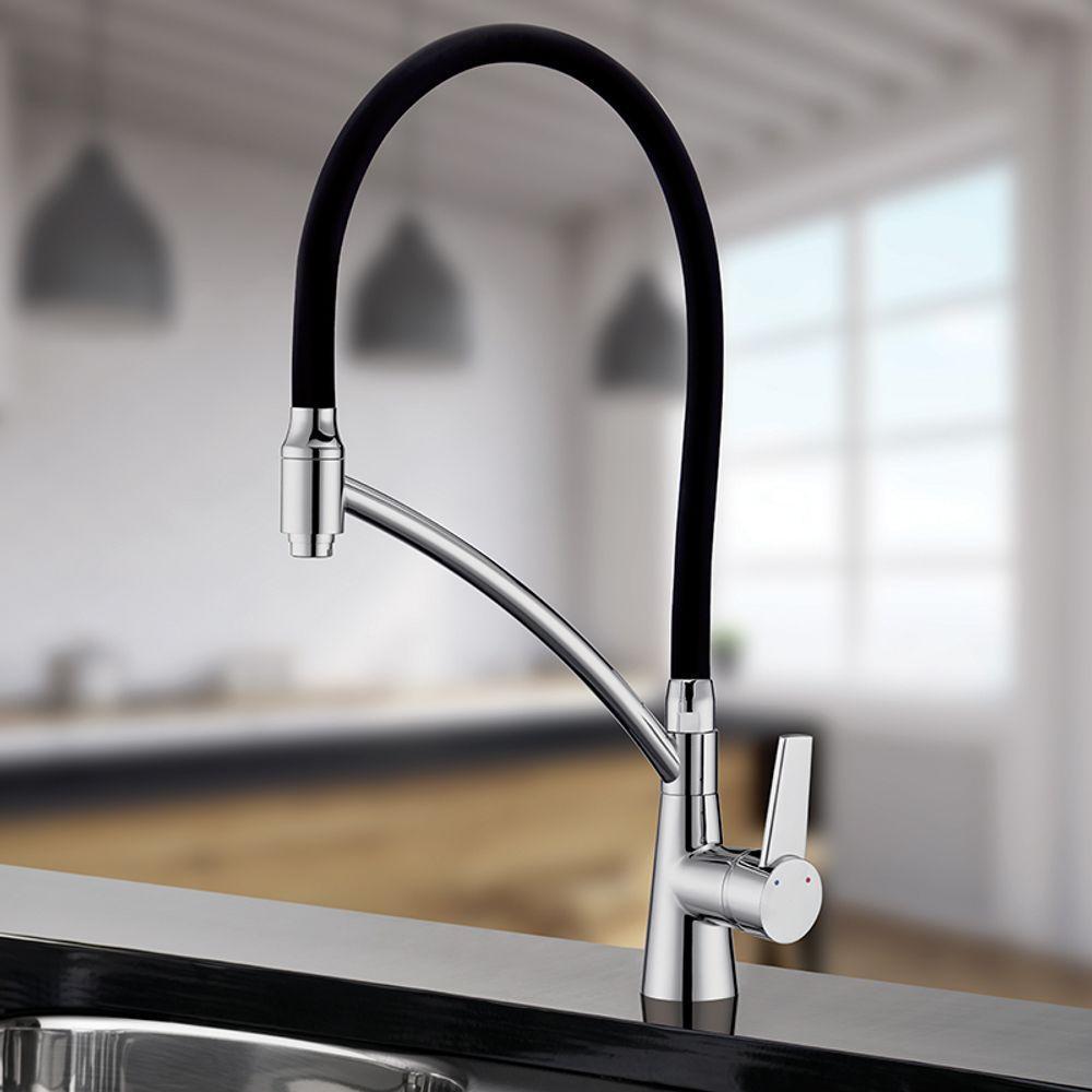 Torneira Misturador Monocomando Lorenzetti Lorenchef 2267 C81 De Bancada Preta - 2