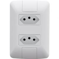 Kit 4 Conjunto 4x2 2 Tomadas 2p+t Tramontina Aria 10a 250v Branco - 1