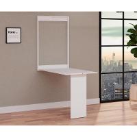 Conjunto De Mesa Dobrável Retrátil 100cm Branca Com 2 Cadeiras Eiffel - Cinza - 7