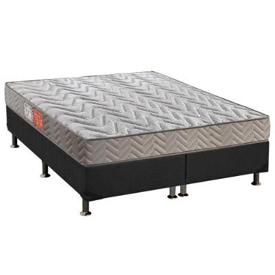 Cama Box Queen: Colchão Espuma Paropas D45 Pasquale + Base Crc Suede Gray(158X198)