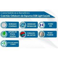 Cama Box Queen: Colchão Espuma Ortobom D28 Light + Base CRC Suede Brown(158x198)