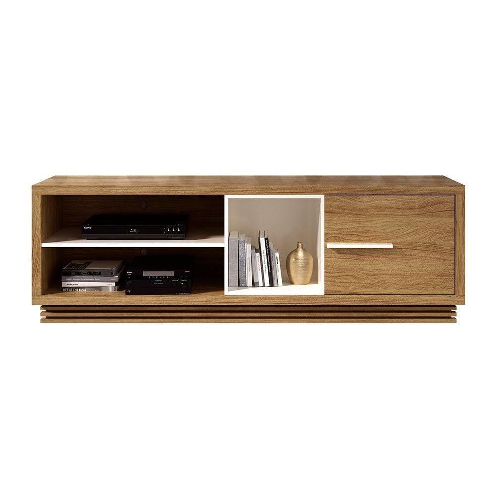 Rack Para Tv Ra2002 Até 65 Polegadas C/ 1 Porta E 3 Nichos Natural/off White - Tecno Mobili - 1