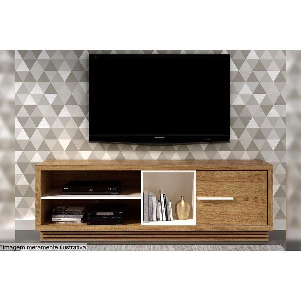 Rack Para Tv Ra2002 Até 65 Polegadas C/ 1 Porta E 3 Nichos Natural/off White - Tecno Mobili - 3