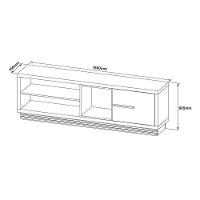 Rack Para Tv Ra2002 Até 65 Polegadas C/ 1 Porta E 3 Nichos Natural/off White - Tecno Mobili - 2